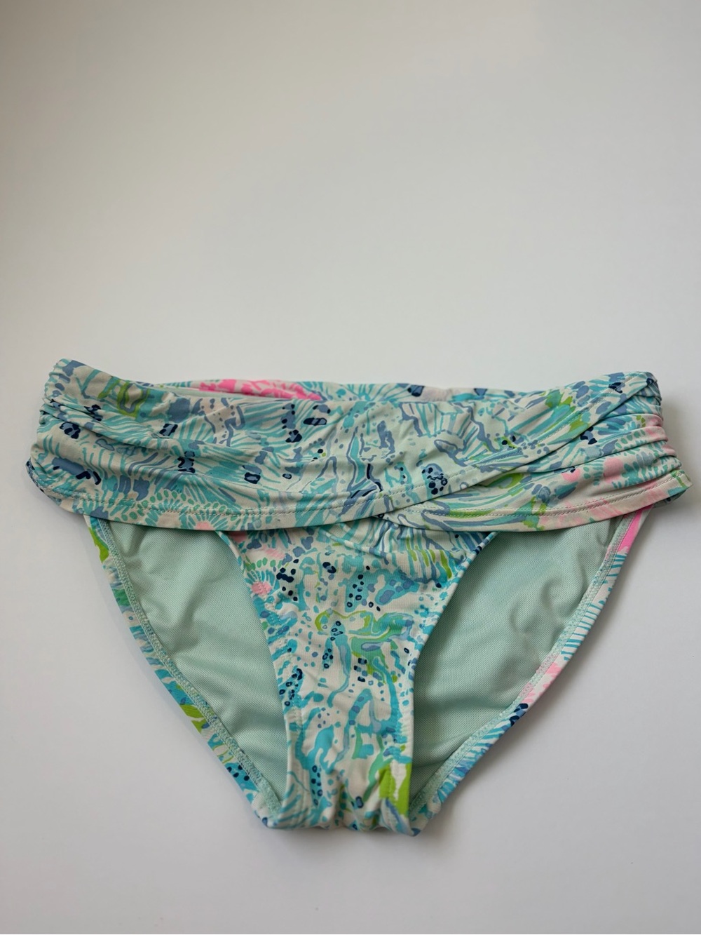 Lilly Pulitzer Women’s Aqua Patterned Swim Bottoms Size 4 - Light Blue
